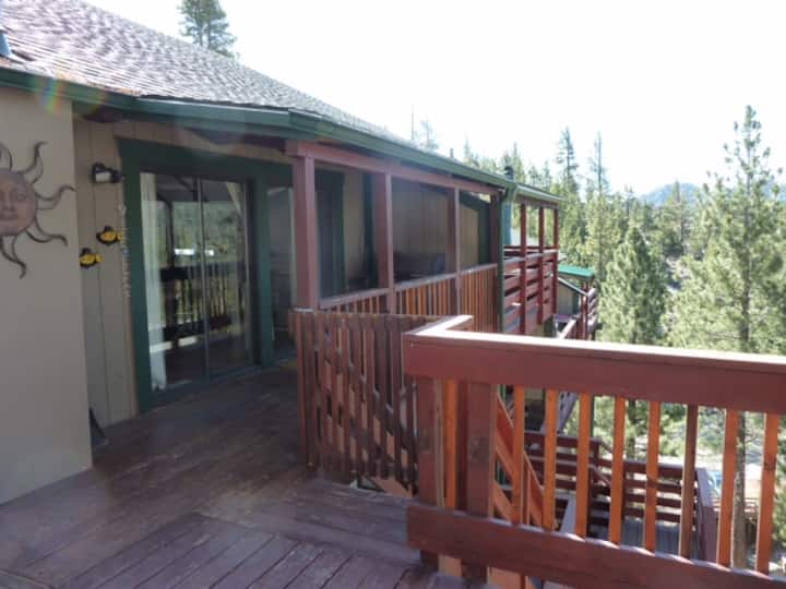 Alternate view of the back deck and the trees beyond