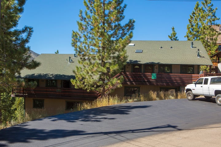 The front of the condo building, with level parking and easy access to the front door